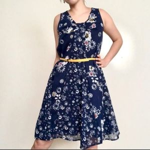 Jason Wu for Target Daisy Floral Navy Sleeveless Shift Above Knee Dress Sz S